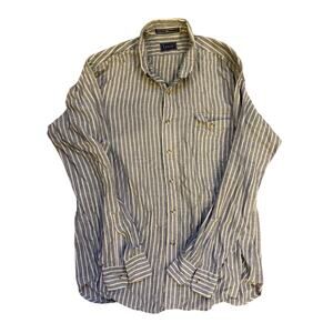 LEVI'S VINTAGE Dress Shirt Mens XL 80s 90s Made In Taiwan Pinstripe Button Up